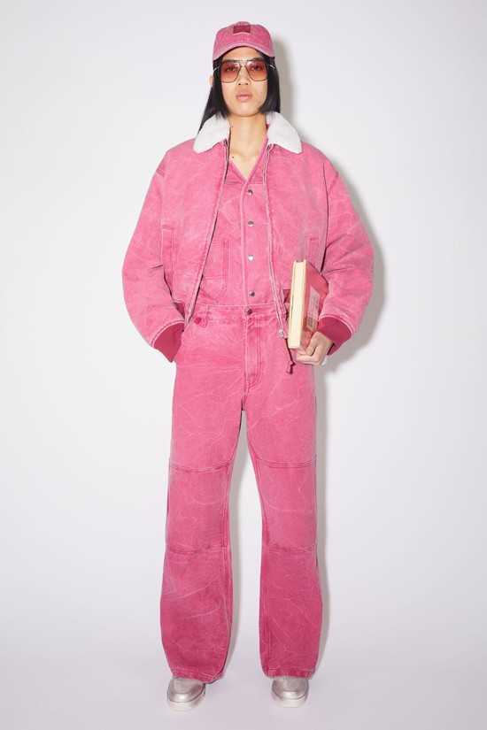 Fuchsia / Pink Acne Studios Cotton Canvas Women's Trousers | XMLE-34706