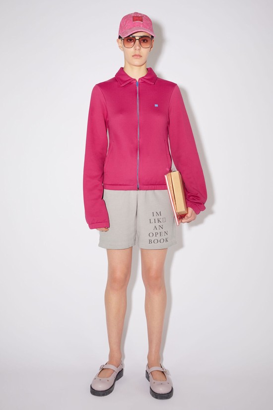 Fuchsia / Pink Acne Studios Tech Jersey Zippered Women's Sweatshirts | OMYA-14927