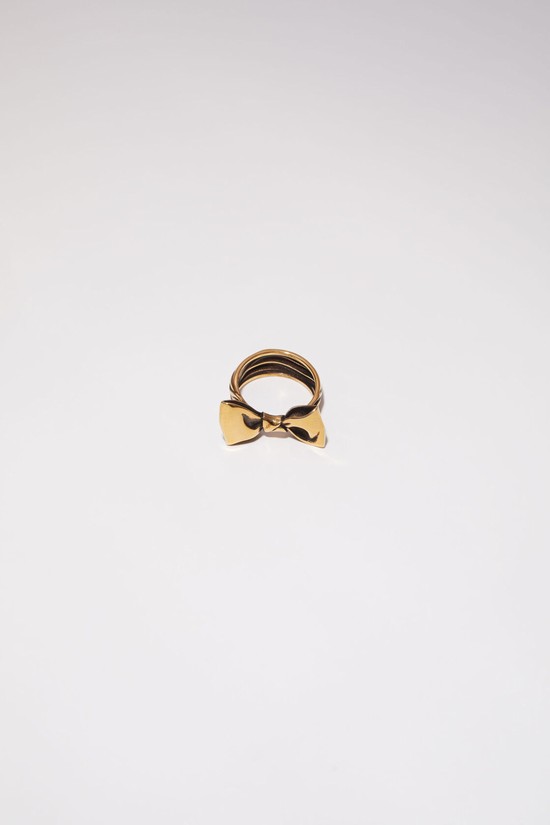 Gold Acne Studios Bow Ring Jewellery | PXAC-03857