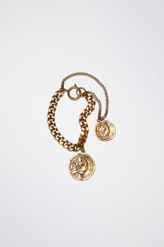 Gold Acne Studios Coin Charm Bracelet Jewellery | RZSE-78915