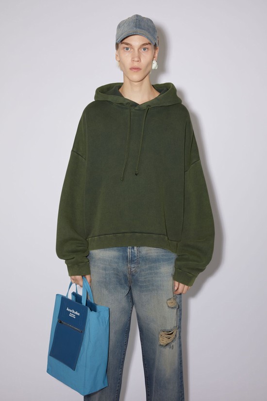 Green Acne Studios Hooded Men's Hoodie | PCKJ-37916