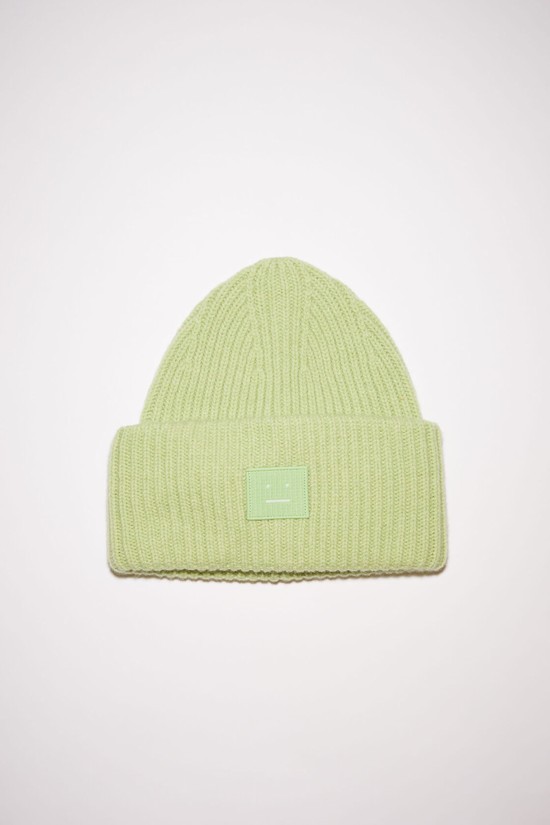 Green Acne Studios Large Face Logo Beanie | ZBKI-14832