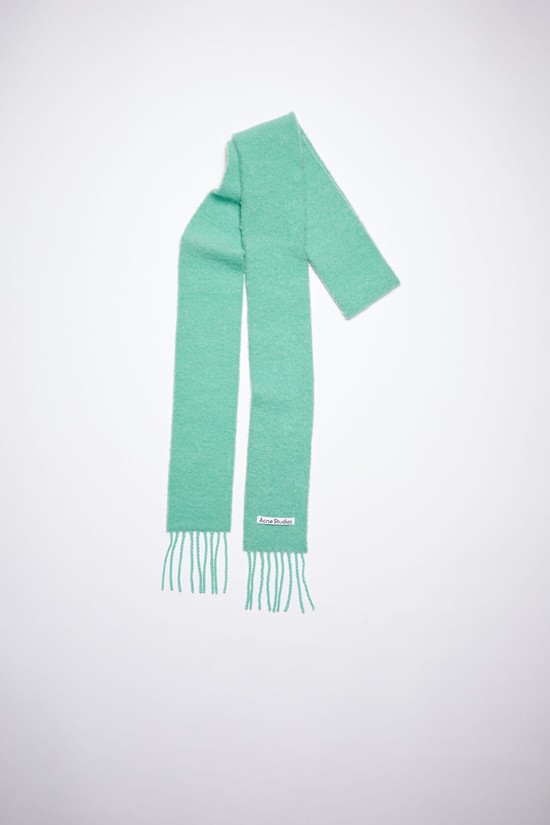 Green Acne Studios Wool-alpaca Fringe - Skinny Scarf | CMPO-04753