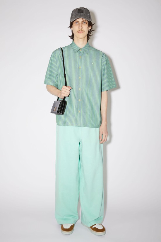 Green / Blue Acne Studios Short Sleeve Button-up Men's Shirts | GFEA-91682