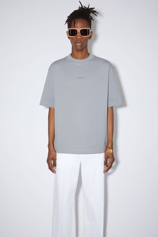 Grey Acne Studios Logo Men's T Shirts | WKYU-35809