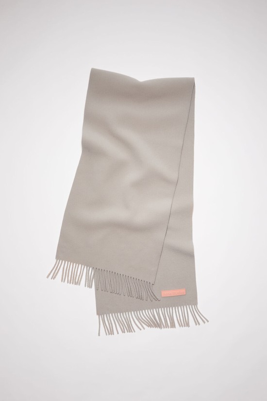 Grey Acne Studios Rich Wool Fringe - Narrow Scarf | YEMO-15847