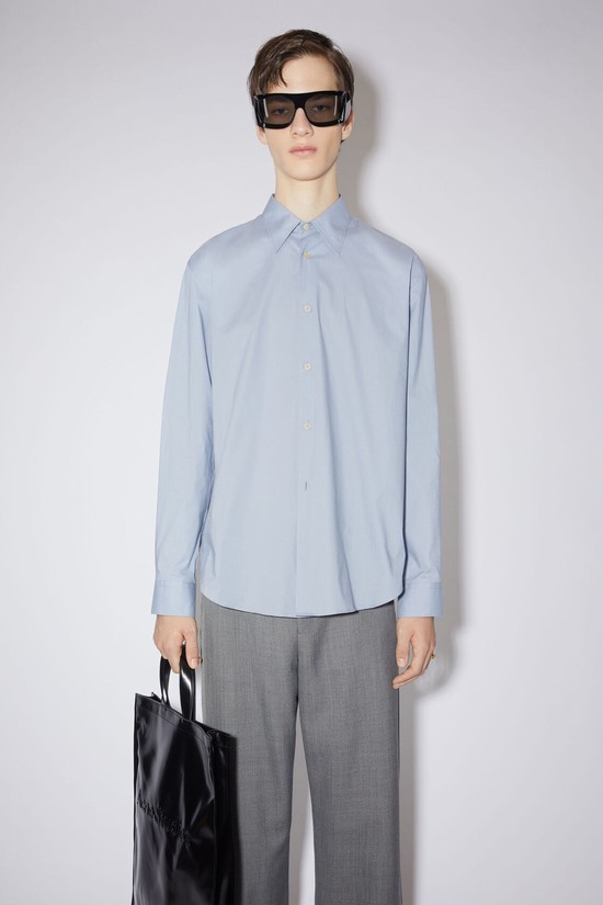 Grey / Blue Acne Studios Button-up Men's Shirts | VWEZ-31258