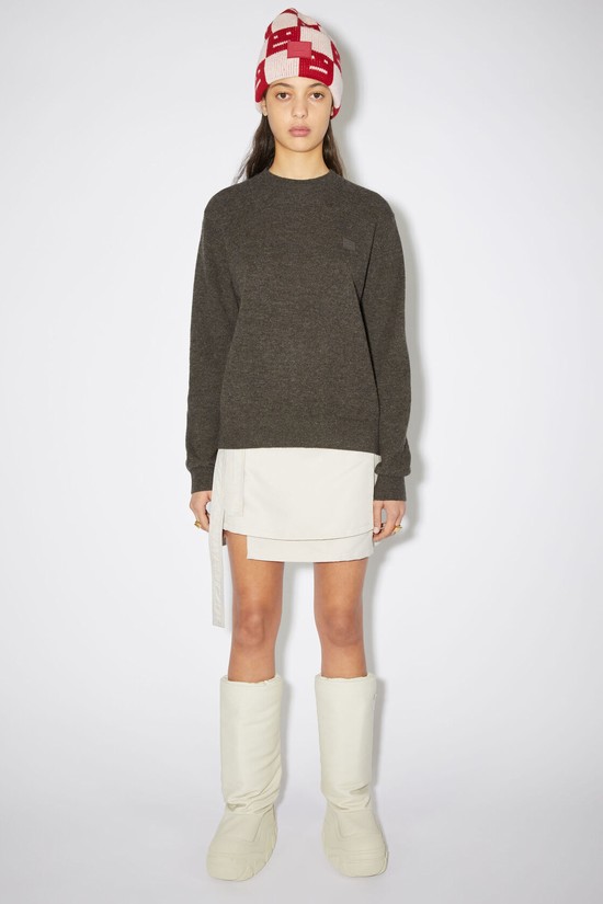 Grey / Brown Acne Studios Wool Crew Neck Women's Knitwear | WUAJ-41598