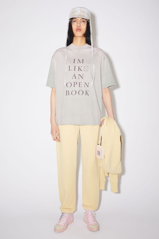 Grey / Purple Acne Studios Heat Reactive Print Women's T Shirts | MCDK-01927