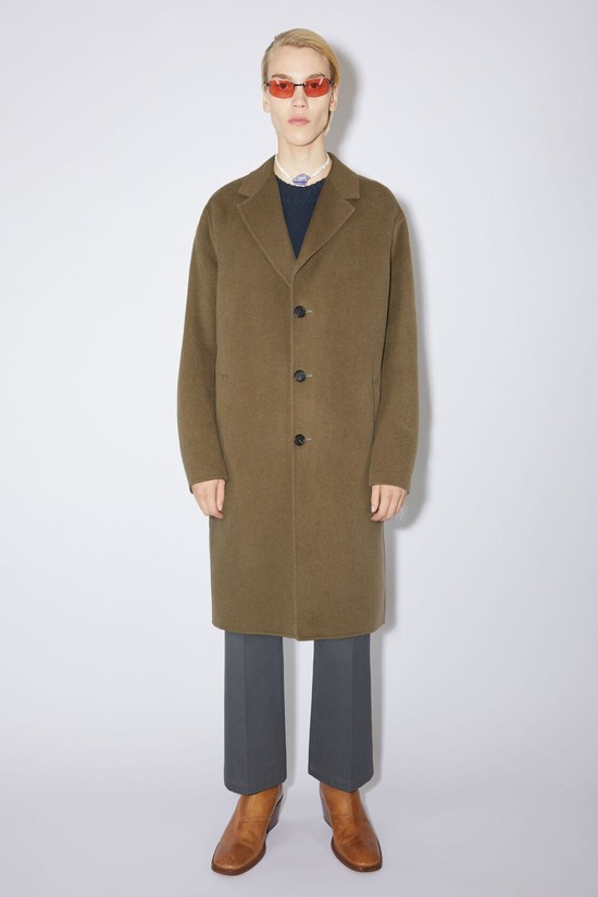 Khaki / Green Acne Studios Single Breasted Men's Coats | WOKR-26943