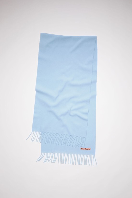 Light Blue Acne Studios Fringe Wool - Narrow Scarf | SKIC-05712