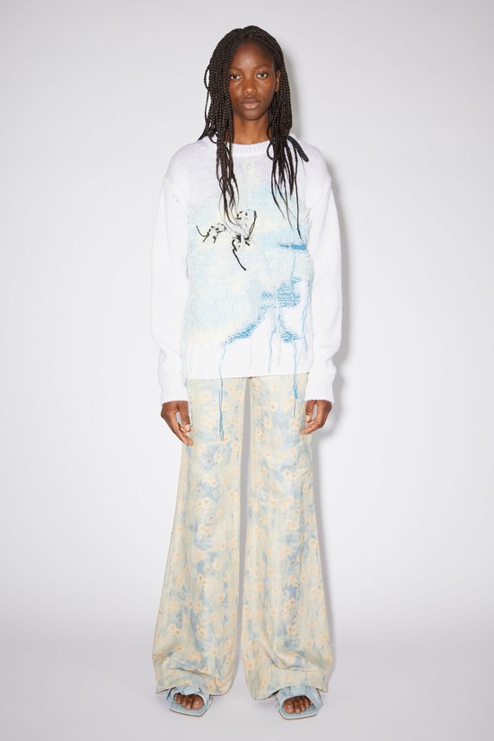 Light Blue Acne Studios Printed Women's Trousers | CRJY-92870