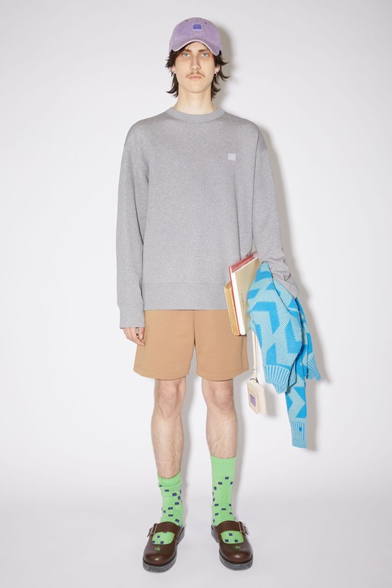 Light Grey Acne Studios Crew Neck Men's Sweatshirts | BKJX-90654