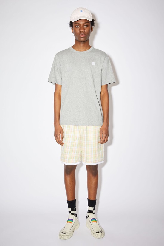 Light Grey Acne Studios Crew Neck Men's T Shirts | VXBR-07836