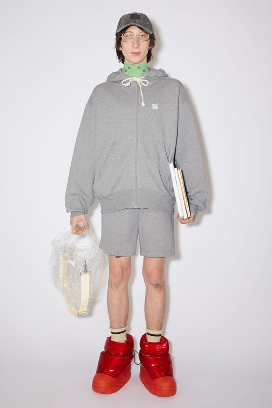 Light Grey Acne Studios Hooded Zippered Men's Sweatshirts | IELV-61470