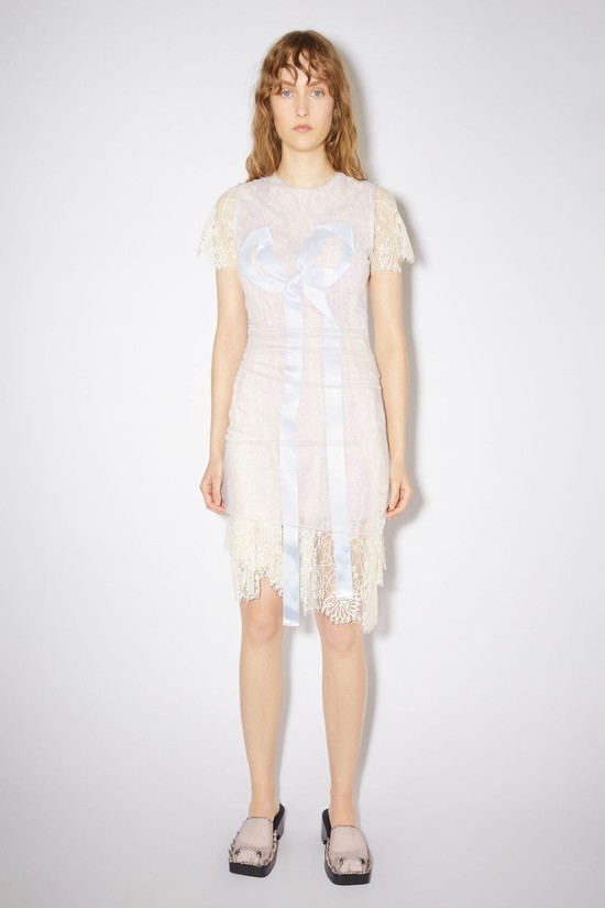 Light Grey Acne Studios Lace Bow Women's Dress | UXBF-30985