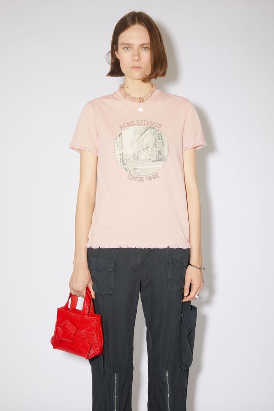 Light Pink Acne Studios Printed Women's T Shirts | KHUL-72195