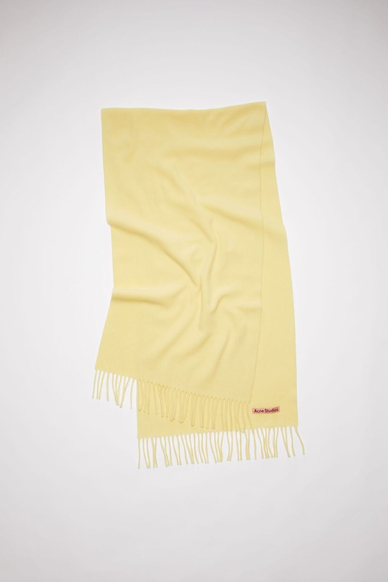 Light Yellow Acne Studios Fringe Wool - Narrow Scarf | LSXC-46197