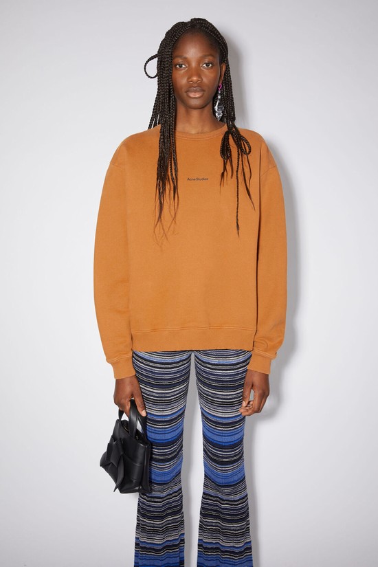 Orange Acne Studios Stamp Logo Women's Sweatshirts | TBOU-32786