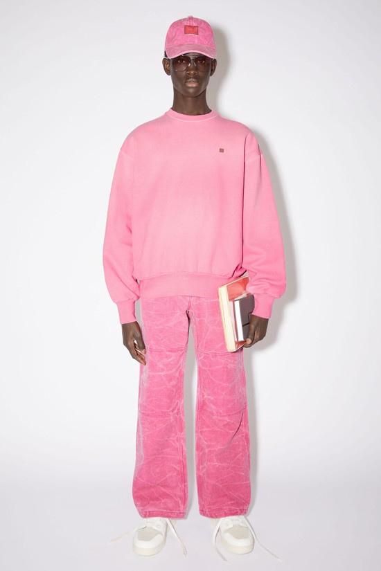 Pink Acne Studios Crew Neck Men's Sweatshirts | GIMK-68912