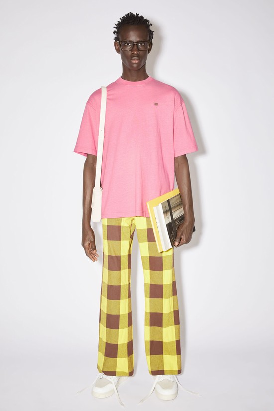 Pink Acne Studios Crew Neck Men's T Shirts | OXKY-54092