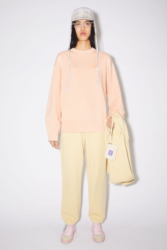 Pink Acne Studios Crew Neck Women's Sweatshirts | WQHV-81437