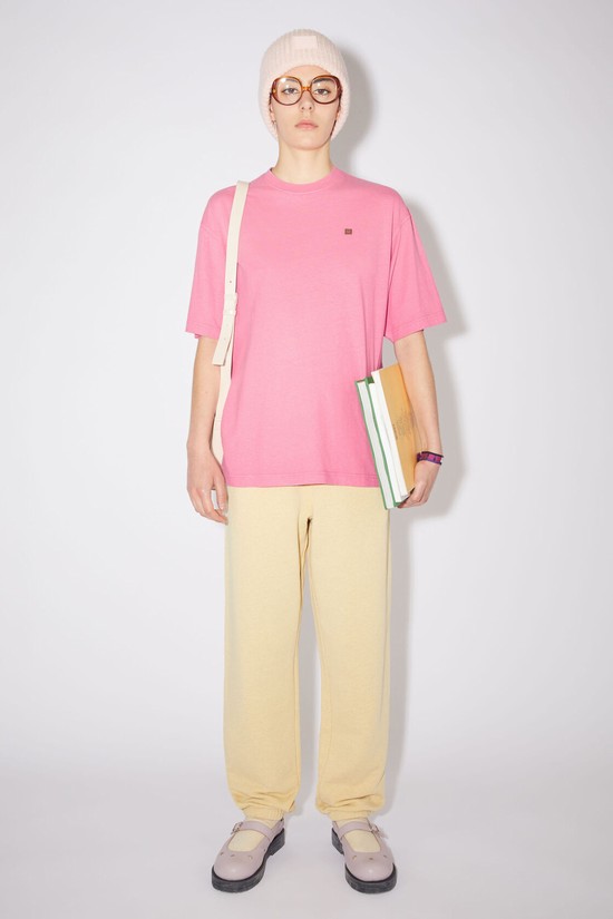 Pink Acne Studios Crew Neck Women's T Shirts | WVZT-67013