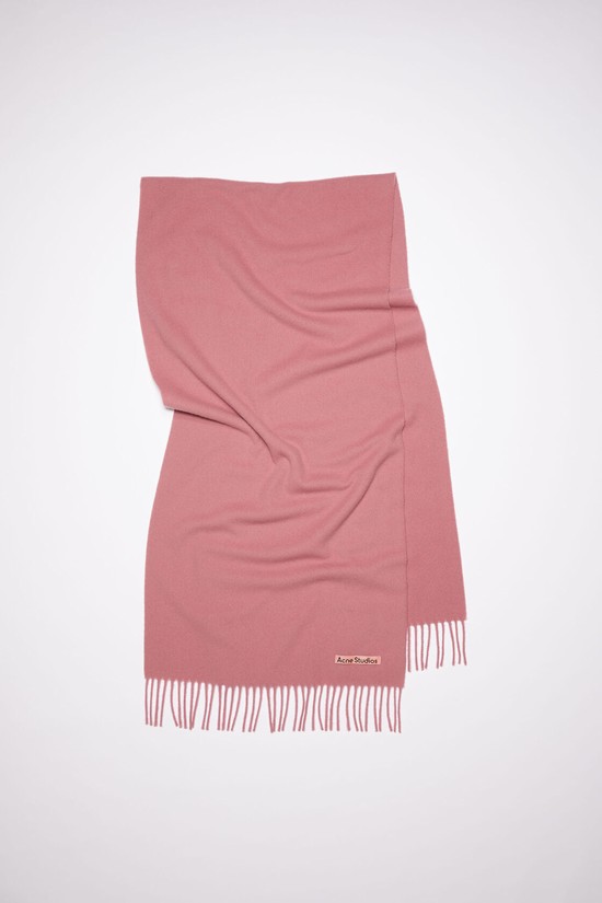 Pink Acne Studios Fringe Wool - Narrow Scarf | ZROW-25708