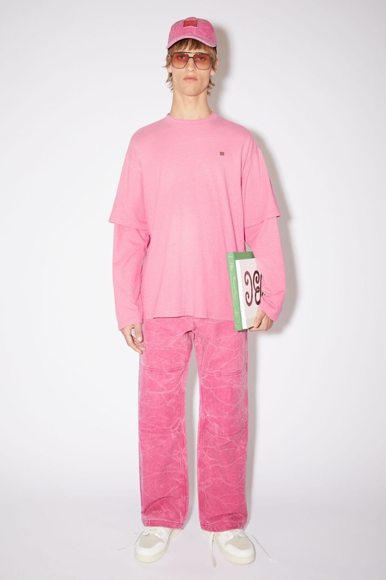 Pink Acne Studios Layered Men's T Shirts | KWAD-64052