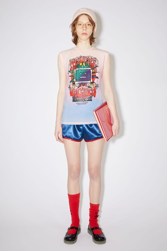 Pink / Blue Acne Studios Screen Print Tank Top Women's T Shirts | OGIV-90458