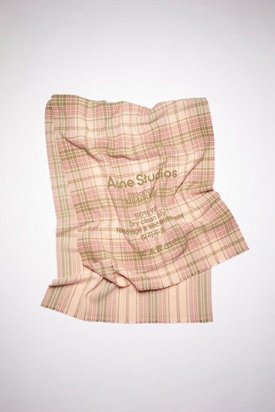 Pink / Khaki / Green Acne Studios Tartan Check Scarf | YPEA-49135