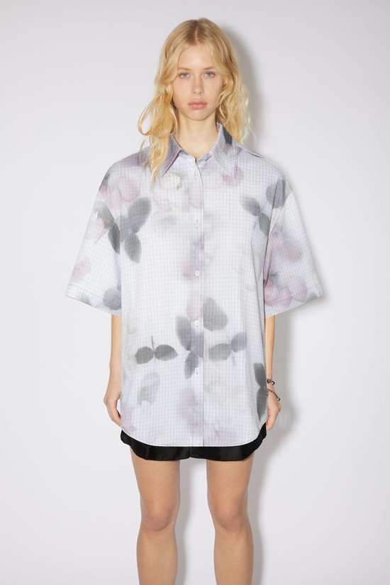 Pink / Multicolor Acne Studios Printed Button-up Women's Shirts | QWDP-06174