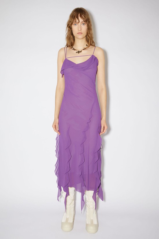 Purple Acne Studios Chiffon Ruffle Women's Dress | YVKI-70543