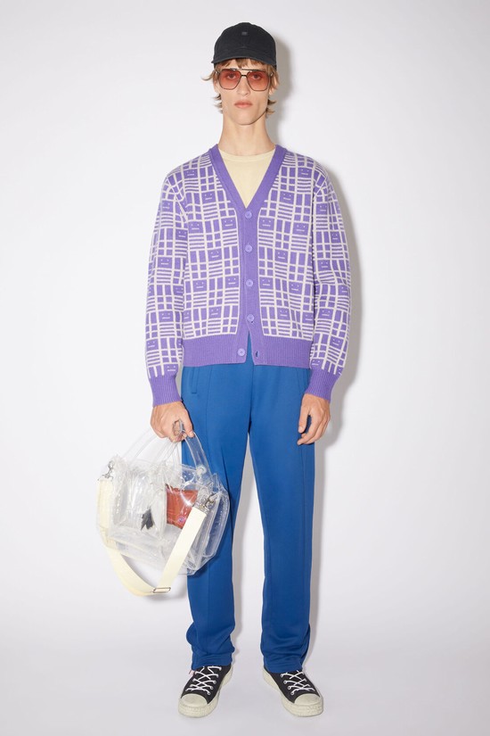 Purple Acne Studios Knit Men's Cardigan | JMLW-54127