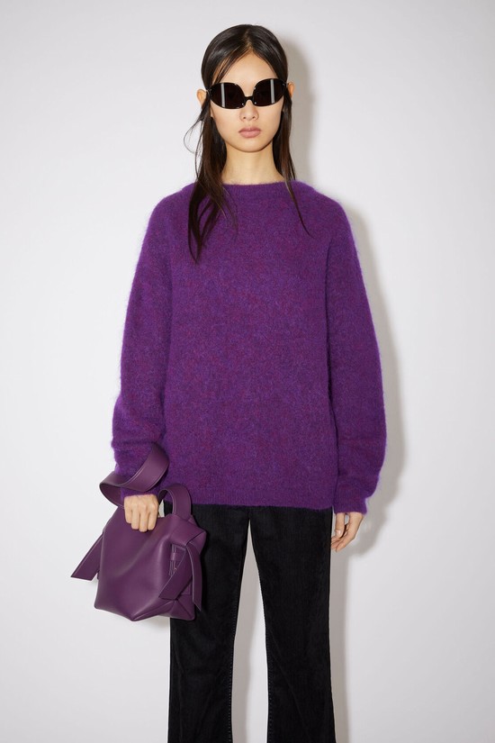 Purple Acne Studios Mohair Wool Crew Neck Jumper Women's Knitwear | PVOI-41752