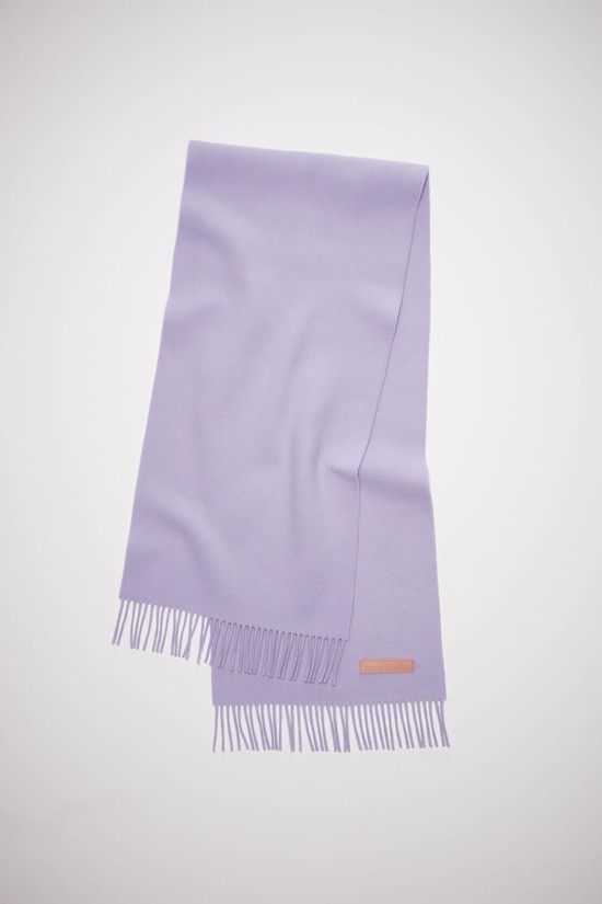 Purple Acne Studios Rich Wool Fringe - Narrow Scarf | FTZW-19730