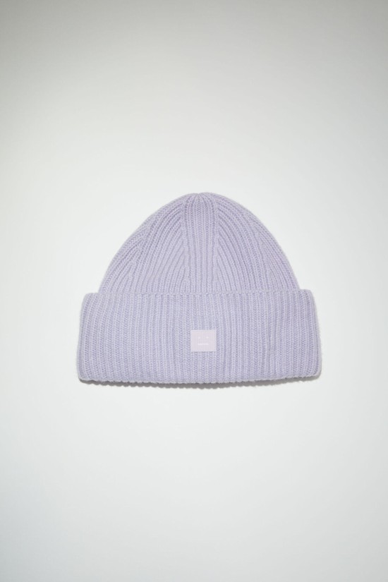 Purple Acne Studios Small Face Logo Beanie | ZOYG-14679