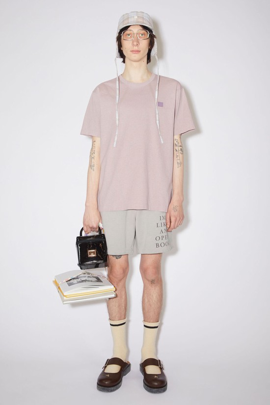 Purple / Pink Acne Studios Crew Neck Men's T Shirts | RMTE-21783