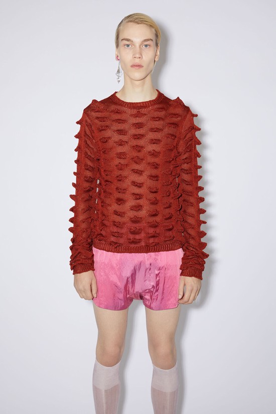 Red Acne Studios Crew Neck Jumper Men's Knitwear | JONE-14975