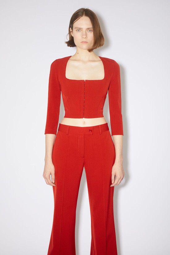 Red Acne Studios Long Sleeve Top Women's Blouse | ANIS-74108