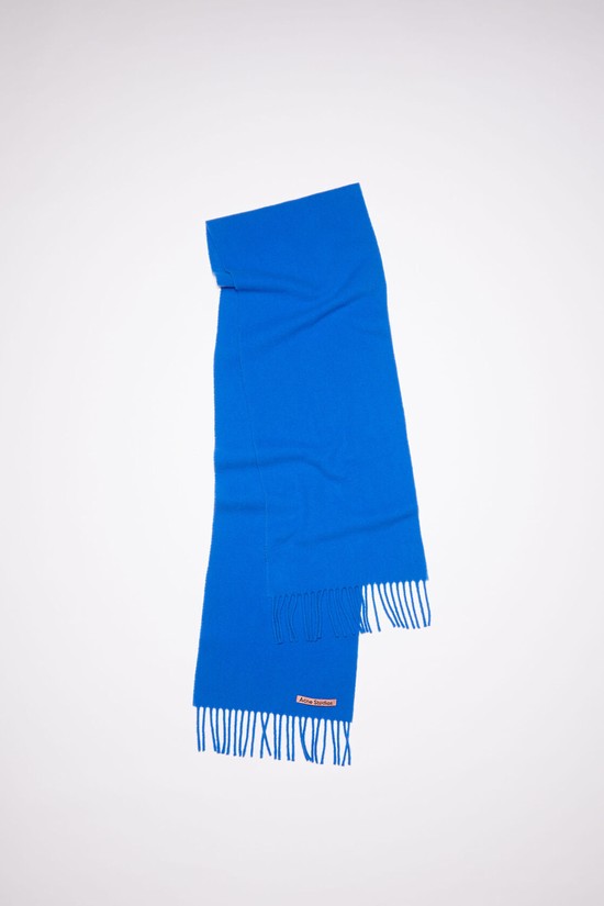 Royal / Blue Acne Studios Fringe Wool - Skinny Scarf | ZVFG-82697