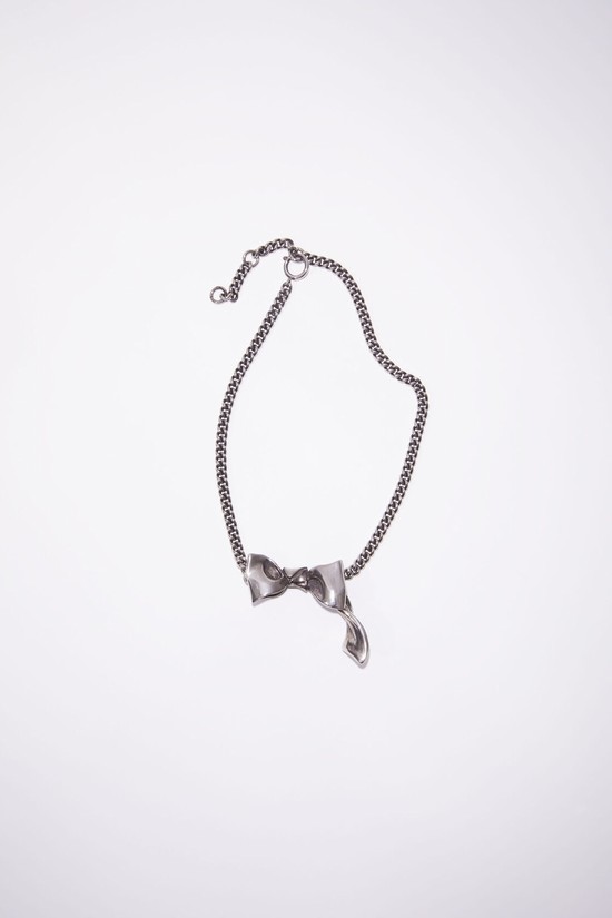 Silver Acne Studios Bow Necklace Jewellery | MCLB-47125