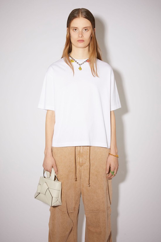 White Acne Studios Crew Neck Women's T Shirts | CAGE-31289