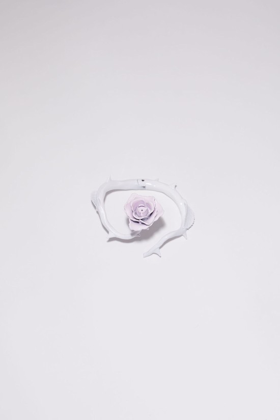 White Acne Studios Cuff Rose Bracelet Jewellery | KYGV-09736