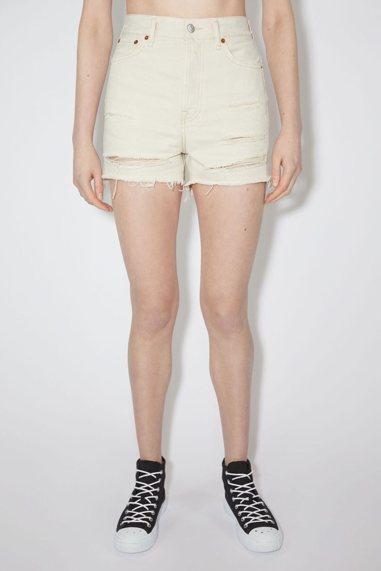 White Acne Studios Distressed Denim Women's Shorts | KZMN-27360