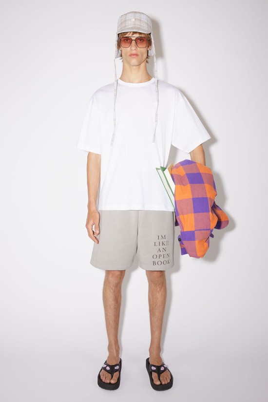 White Acne Studios Face Logo Patch Men's T Shirts | YGOW-05791