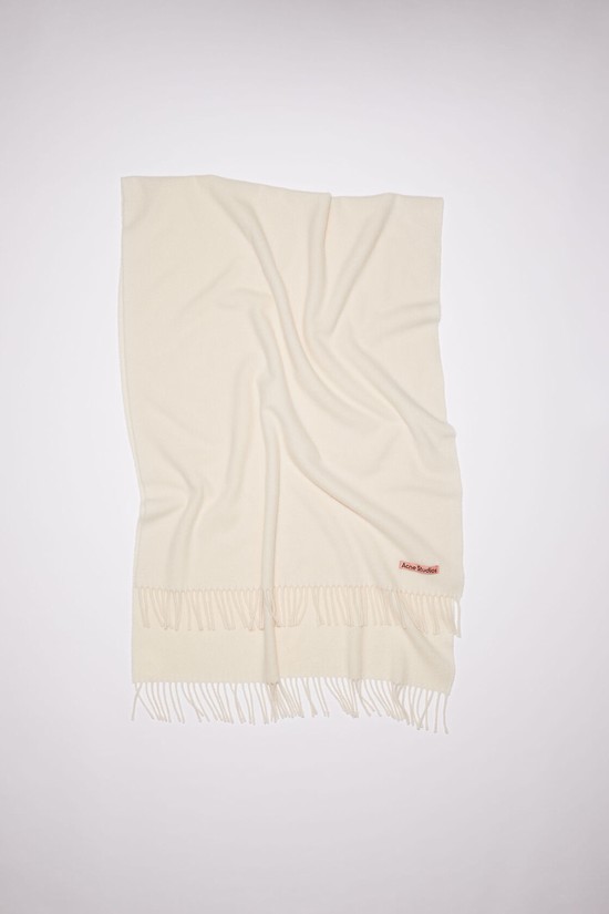 White Acne Studios Fringe Wool - Oversized Scarf | IGXY-86794