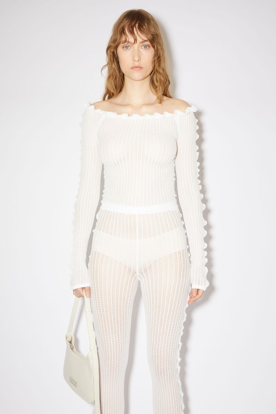 White Acne Studios Knitted Jumper Women's Knitwear | ZJKH-92057