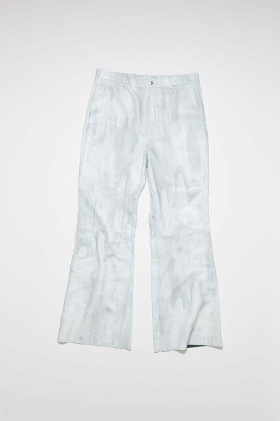 White Acne Studios Leather Men's Trousers | QXLM-71568