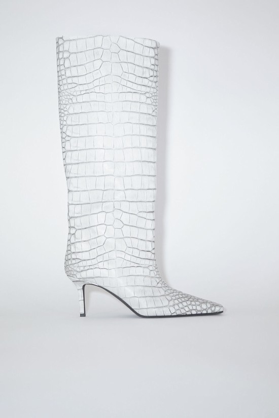 White Acne Studios Leather Women's Heeled Boots | BOFT-10638